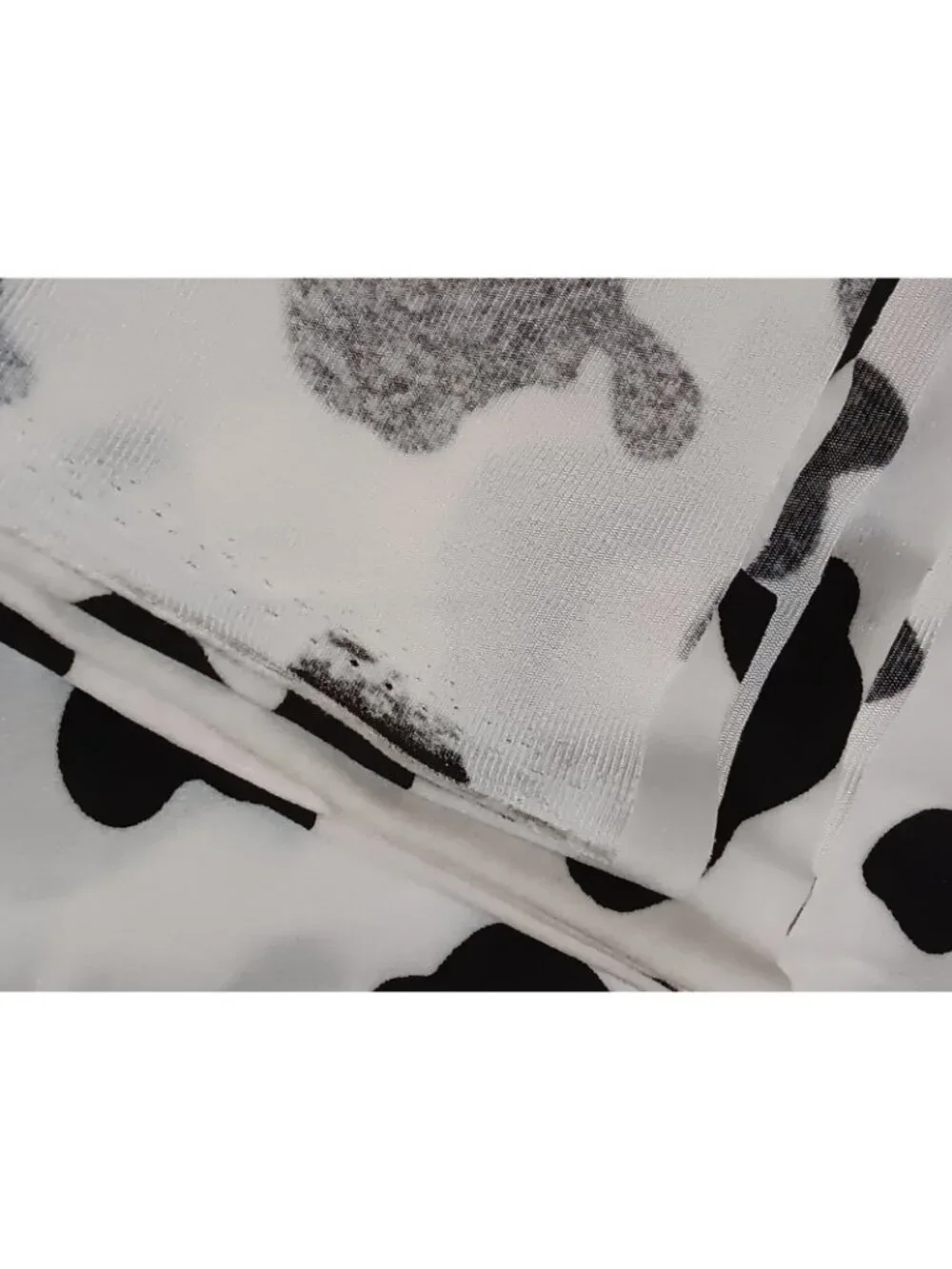 Fleece Sewing Fabric Black White Cow Spots for Costume  2-3/8 yd x 60
